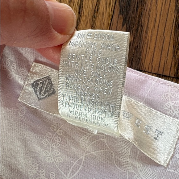 Eileen West sz M pink and white lace long 100% cotton nightgown - Picture 7 of 7